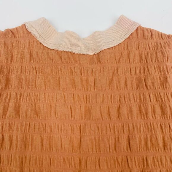 Free people | Peach Textured Women's ringer Top | size small - Picture 7 of 7